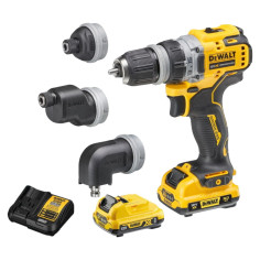 Avvitatore multitesta 12v 2 batterie 3ah 4 mandrini tstak DEWALT DCD703L2T-QW