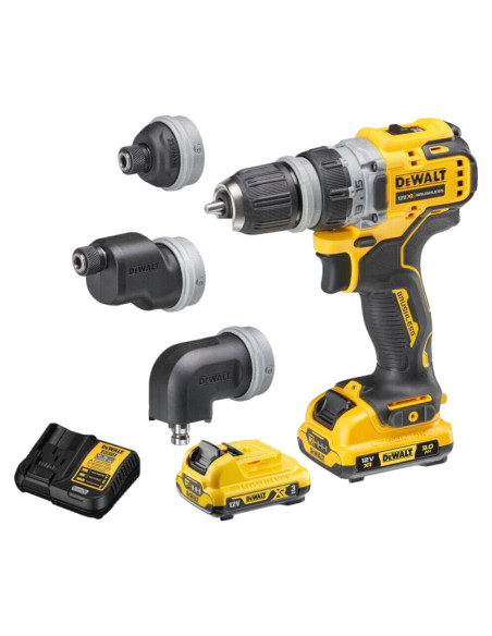 Avvitatore multitesta 12v 2 batterie 3ah 4 mandrini tstak DEWALT DCD703L2T-QW