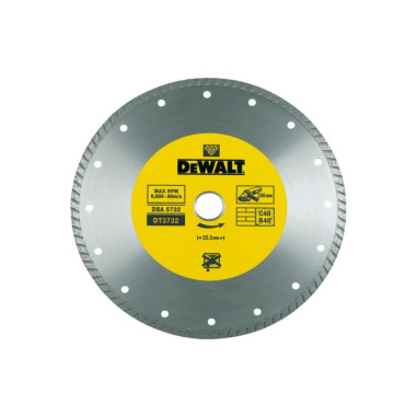 DeWALT DT3732-QZ DISCO DIAMANTATO TAGLIO TURBO Ø230 mm FORO 22,2 mm
