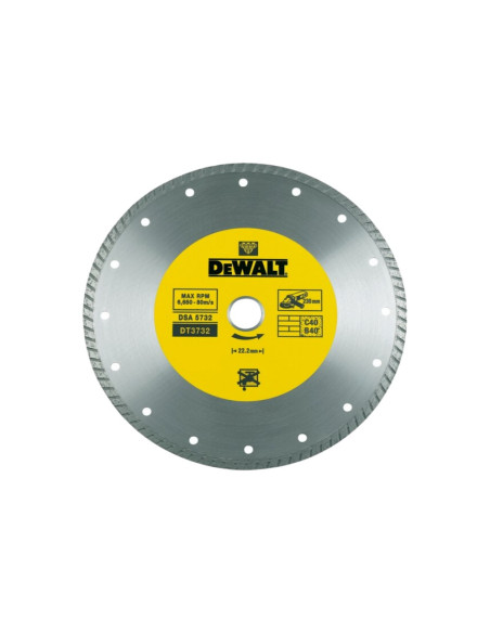 DeWALT DT3732-QZ DISCO DIAMANTATO TAGLIO TURBO Ø230 mm FORO 22,2 mm