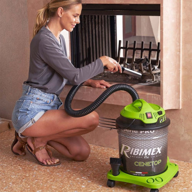 Ribimex CENETOP aspiracenere 1200W bidone 18 L per stufa e camino