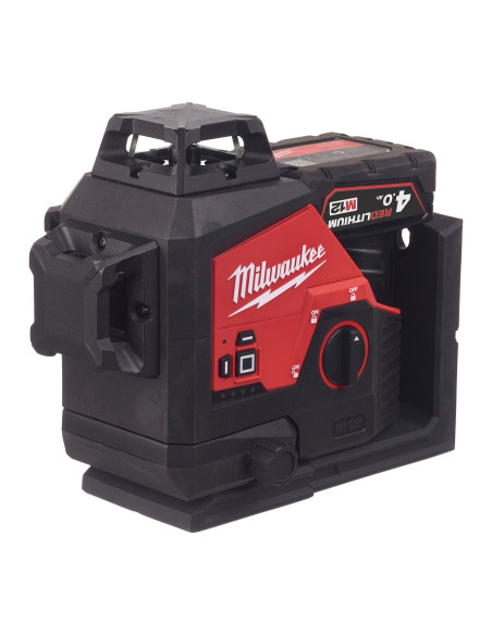 Livella Laser Rotante Milwaukee M12 3PL-401C 360°| VERDE con Batteria