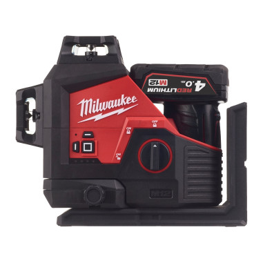 Livella Laser Rotante Milwaukee M12 3PL-401C 360°| VERDE con Batteria