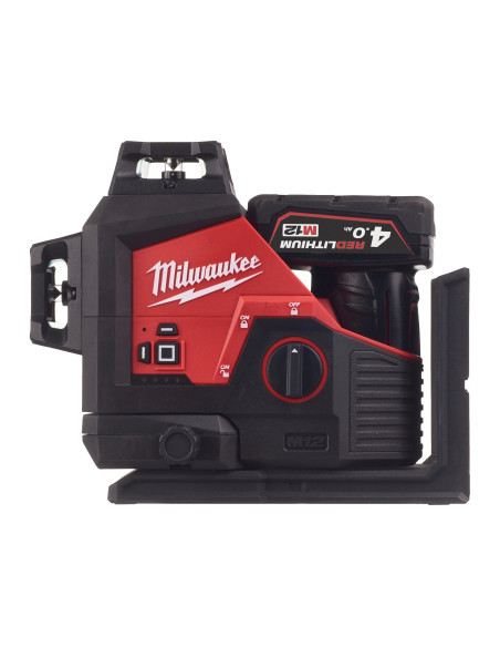 Livella Laser Rotante Milwaukee M12 3PL-401C 360°| VERDE con Batteria