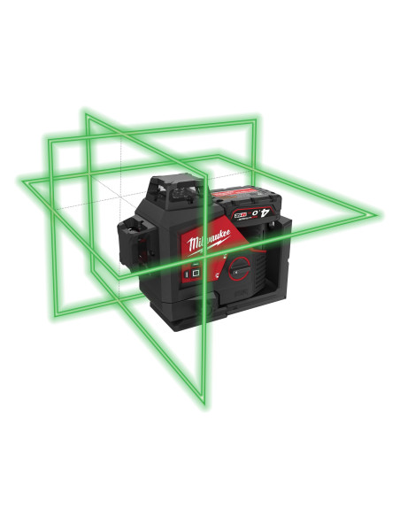 Livella Laser Rotante Milwaukee M12 3PL-401C 360°| VERDE con Batteria