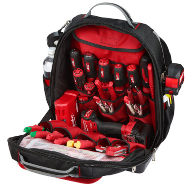 MILWAUKEE Zaino da cantiere porta utensili multi tasche fondo rigido