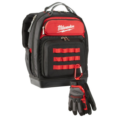 MILWAUKEE Zaino da cantiere porta utensili multi tasche fondo rigido