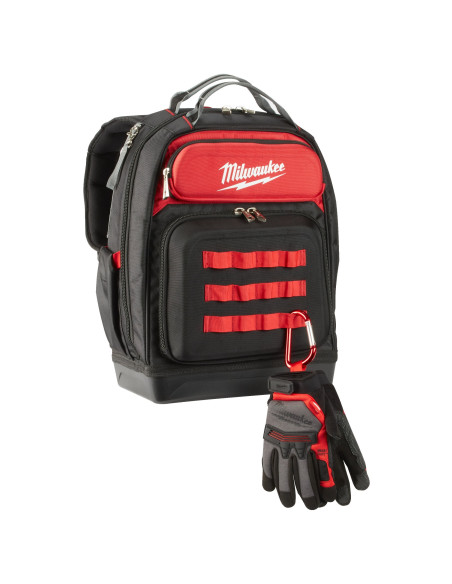 MILWAUKEE Zaino da cantiere porta utensili multi tasche fondo rigido