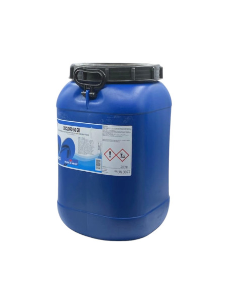 Dicloro 56% granulare trattamento rapido manutenzione acqua piscina 25 KG