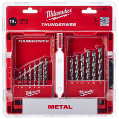 Assortimento 19 punte Milwaukee THUNDERWEB metallo HSS-G DIN 338
