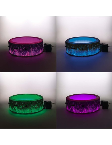 Intex 28494NP PureSpa Bubble Glow Deluxe con luce LED | Spa 4 Posti Wi-Fi