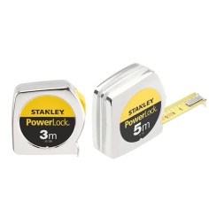 Flessometro STANLEY POWER LOCK  cromato da 3 e 5  metri