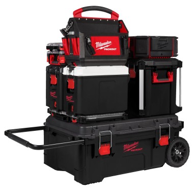 Cassone Porta Utensili Milwaukee PACKOUT™ su Due Ruote, Sistema Modulare