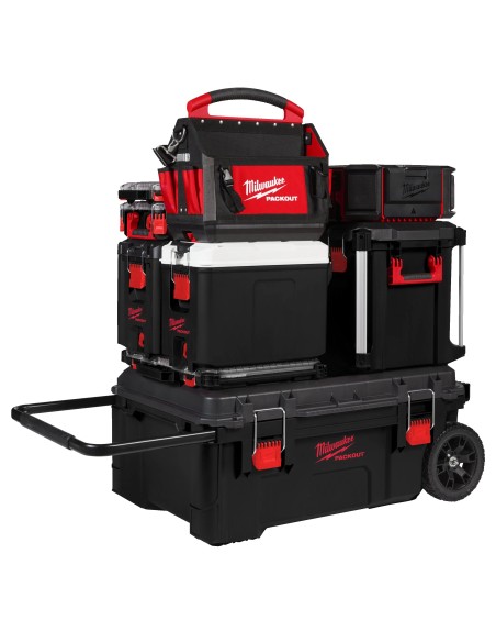 Cassone Porta Utensili Milwaukee PACKOUT™ su Due Ruote, Sistema Modulare