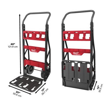 Carrello Milwaukee PACKOUT™ a Due Ruote 180 kg – Trasporto Utensili Modulabile