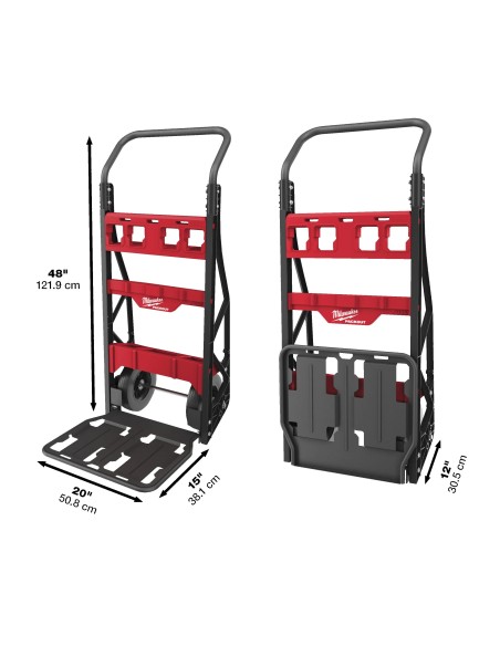 Carrello Milwaukee PACKOUT™ a Due Ruote 180 kg – Trasporto Utensili Modulabile