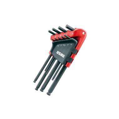 SERIE DI 9 CHIAVI USAG280 LTS/S9 MASCHIO ESAGONALE TESTA SNODO BRUNITA