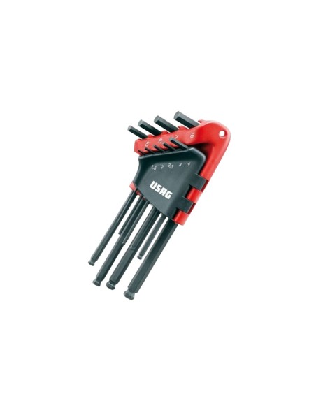 SERIE DI 9 CHIAVI USAG280 LTS/S9 MASCHIO ESAGONALE TESTA SNODO BRUNITA