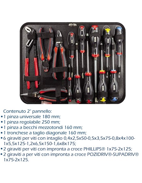 USAG 002 JMA set utensili valigia porta attrezzi assortimento manutenzione 181pz