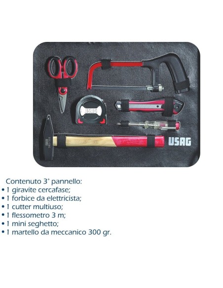 USAG 002 JMA set utensili valigia porta attrezzi assortimento manutenzione 181pz