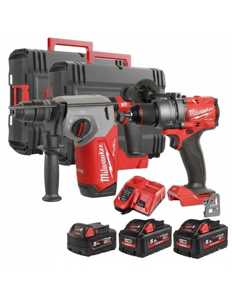 Kit Milwaukee M18 FPP2ITB-553X 18V FUEL Trapano FPD3 e Tassellatore FHX