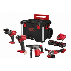 Milwaukee Kit M18 FPP4IT-553TB FUEL 18V 4 Utensili + Trolley PACKOUT