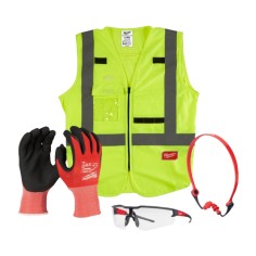 MILWAUKEE Kit sicurezza 2.0 gilet occhiali guanti archetto auricolare