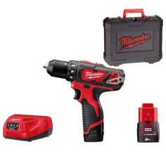 MILWAUKEE M12 BPD-202C 12V trapano avvitatore compatto a batteria 2 Ah