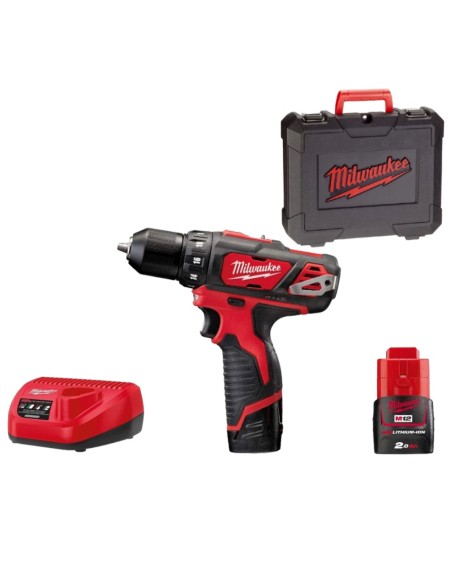 MILWAUKEE M12 BPD-202C 12V trapano avvitatore compatto a batteria 2 Ah