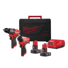 MILWAUKEE M12 FPP2A-402X FUEL kit 12V trapano percussione e avvitatore