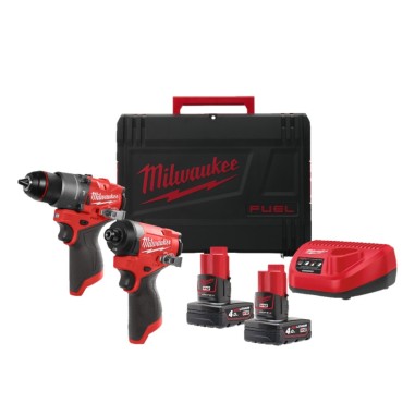 MILWAUKEE M12 FPP2A-402X FUEL kit 12V trapano percussione e avvitatore