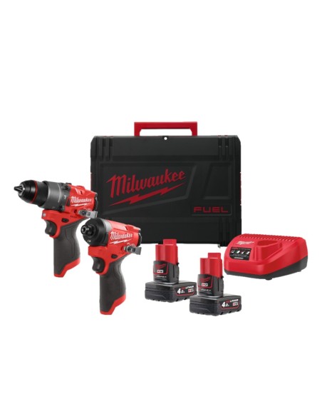 MILWAUKEE M12 FPP2A-402X FUEL kit 12V trapano percussione e avvitatore