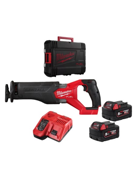 MILWAUKEE M18 FSZ-502X sega seghetto dritto 18V batterie 5 Ah completo