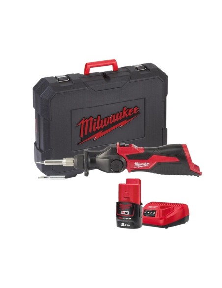 MILWAUKEE M12SI-201C SALDATORE COMPATTO CON TESTA ORIENTABILE 2AH 400°