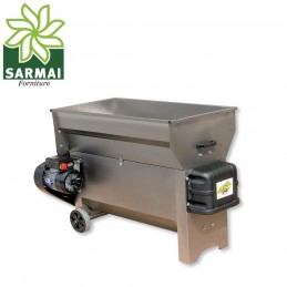 GRIFO DIRASPATRICE INOX PIGIATRICE UVA APRIBILE CON VASCA E POMPA MOTORE DA 1800W
