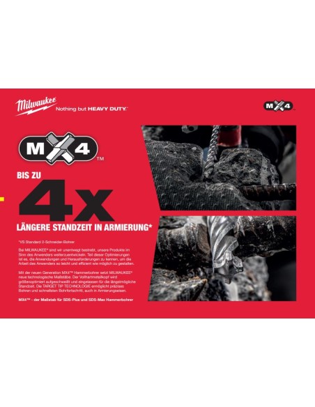 Punta MILWAUKEE MX4 trapano SDS PLUS 4 taglienti hitachi hilti bosch dewalt