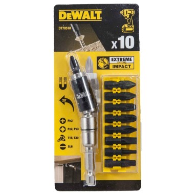 DeWALT DT70518T Set 10pz inserti avvitatore impact torsion portainserti pivotale