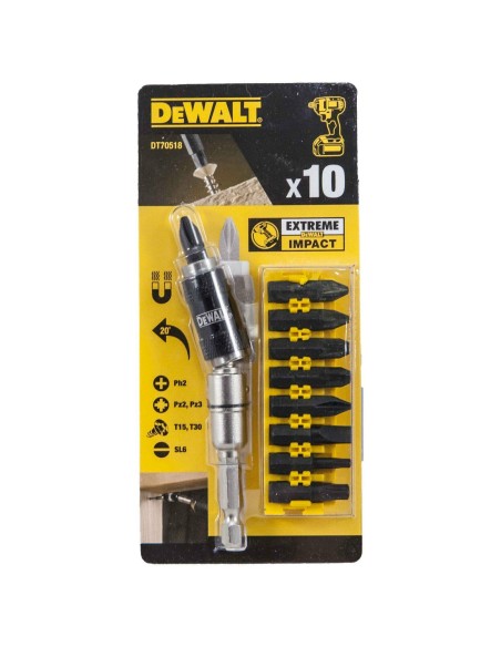 DeWALT DT70518T Set 10pz inserti avvitatore impact torsion portainserti pivotale
