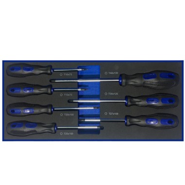 FERMEC set 7 pezzi cacciaviti Torx rivestiti in gomma con impugnatura