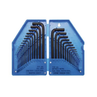 Set 30 chiavi a BRUGOLA ESAGONALI misure in POLLICI E METRICHE BGS 810