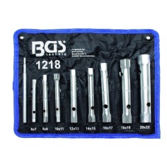 Set 8 chiavi a TUBO ESAGONALI con CUSTODIA DOPPIE 6-22 mm BGS 1218