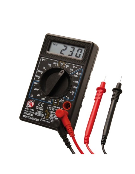 MULTIMETRO DIGITALE LCD tester Amperometro Voltometro Ohm BGS 2182
