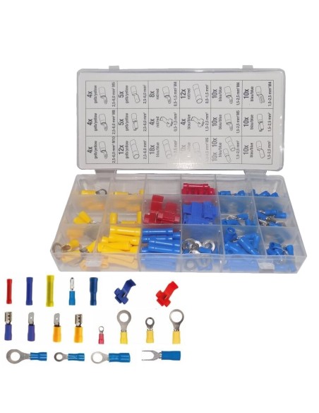 Assortimento 160 CAPICORDA ISOLATI fili elettrici prese anelli