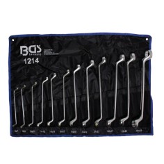 Set SERIE 12 chiavi POLIGONALI DOPPIE CURVE da 6 a 32 mm con CUSTODIA