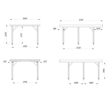Carport in Legno Laminato 11,7 m² | Tetto Piano e Struttura Robusta 120x120mm