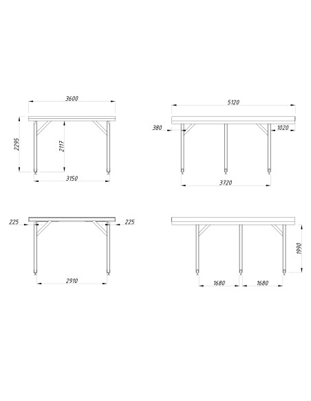 Carport in Legno Laminato 11,7 m² | Tetto Piano e Struttura Robusta 120x120mm