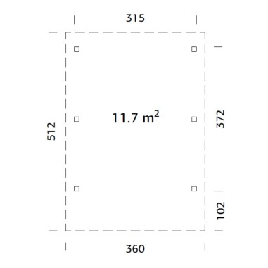 Carport in Legno Laminato 11,7 m² | Tetto Piano e Struttura Robusta 120x120mm