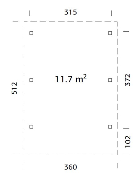 Carport in Legno Laminato 11,7 m² | Tetto Piano e Struttura Robusta 120x120mm