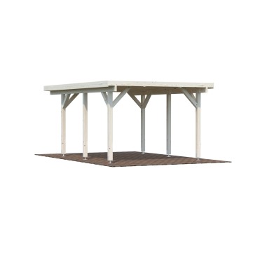 Carport in Legno Laminato 11,7 m² | Tetto Piano e Struttura Robusta 120x120mm
