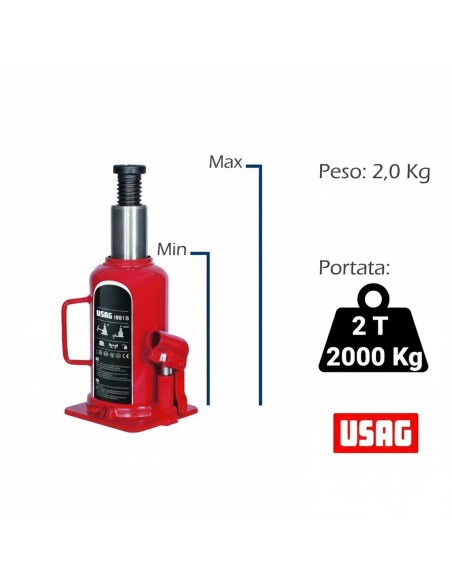 USAG 1951 B CRICCO MARTINETTO SOLLEVATORE IDRAULICO A BOTTIGLIA CRIC